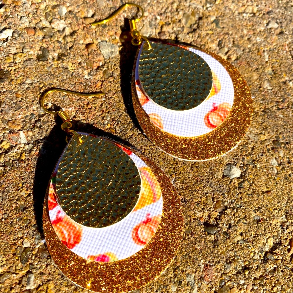 Faux leather earrings